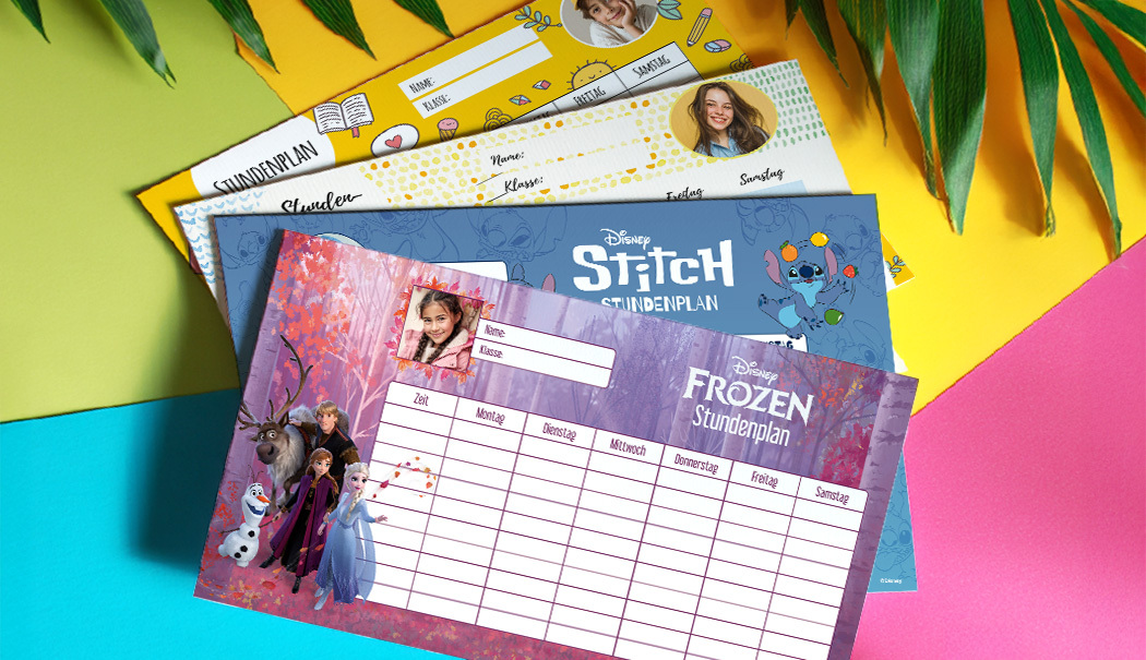 Stundenplan Vorlagen: Auch mit Disney-Designs