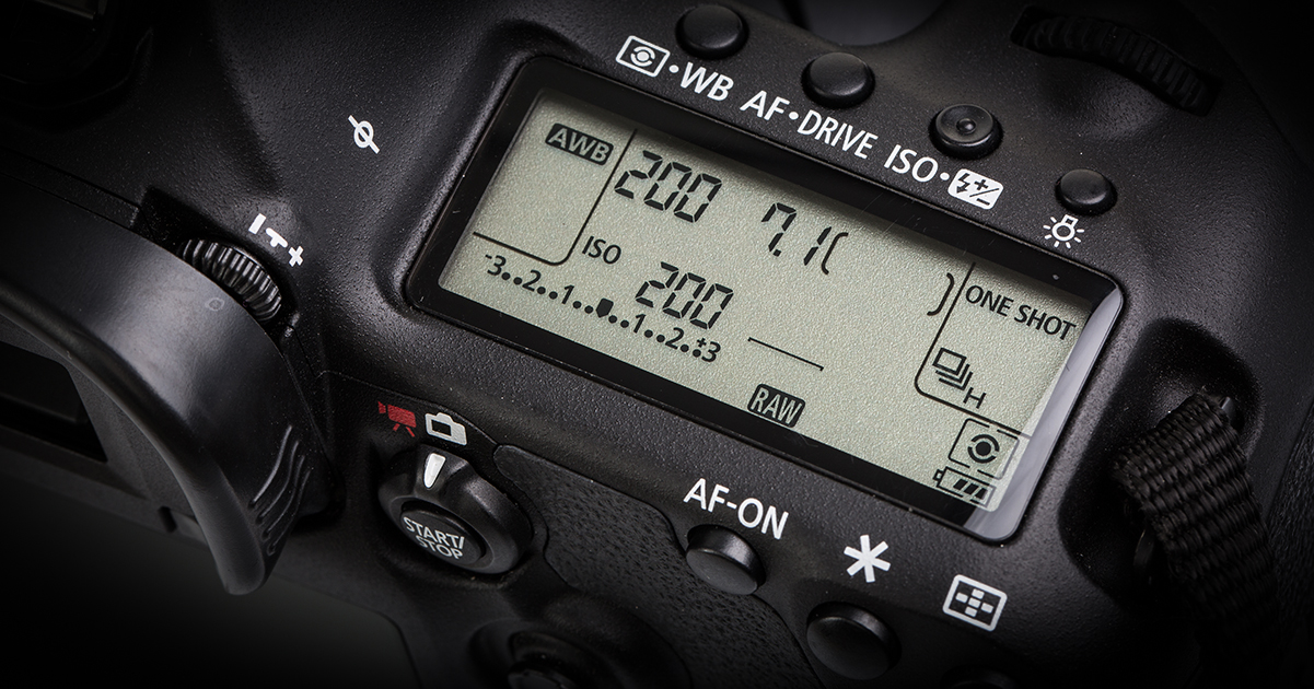 Kamera-Display mit ISO-Wert 200